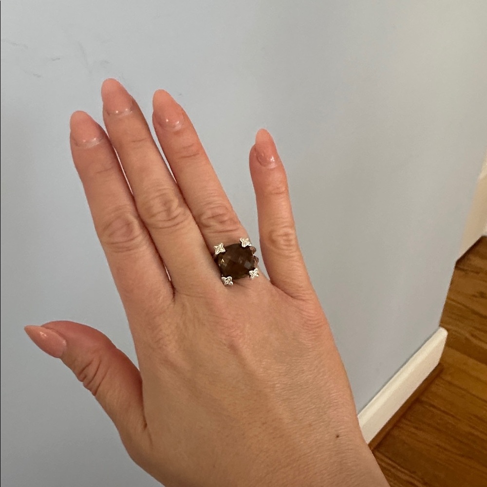 David Yurman Cushion Point Smokey Quartz size 7 ring - Picture 14 of 15